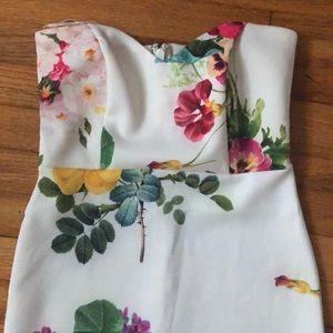 ASOS slinky floral party dress, strapless size 6